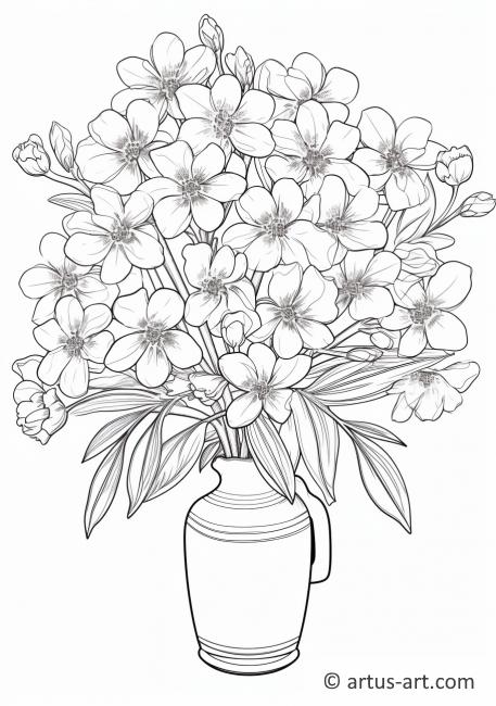 Kiraz Çiçeği Buketi Boyama Sayfası